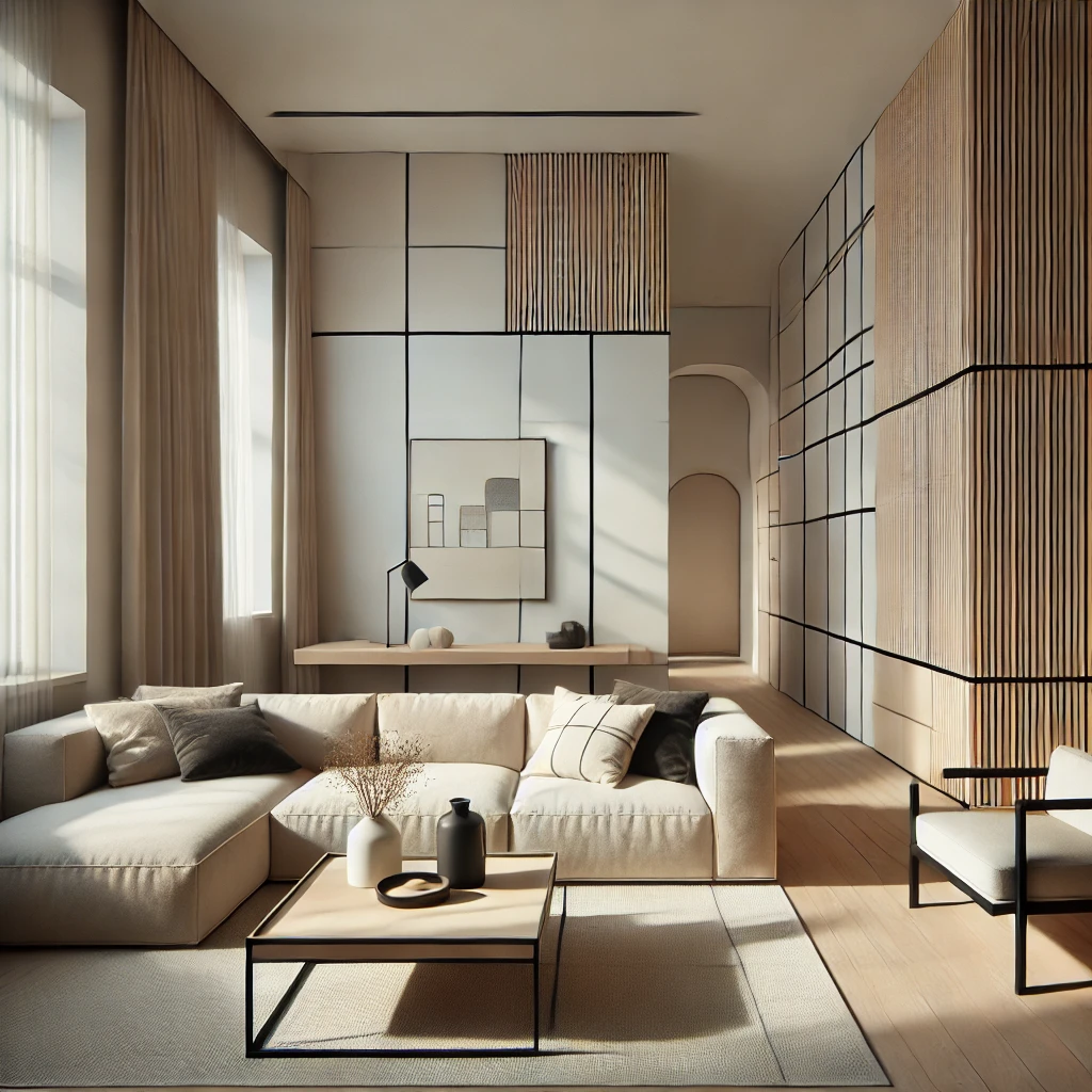 1. Moderno: Linhas simples, espaços abertos, e materiais contemporâneos como vidro e metal.